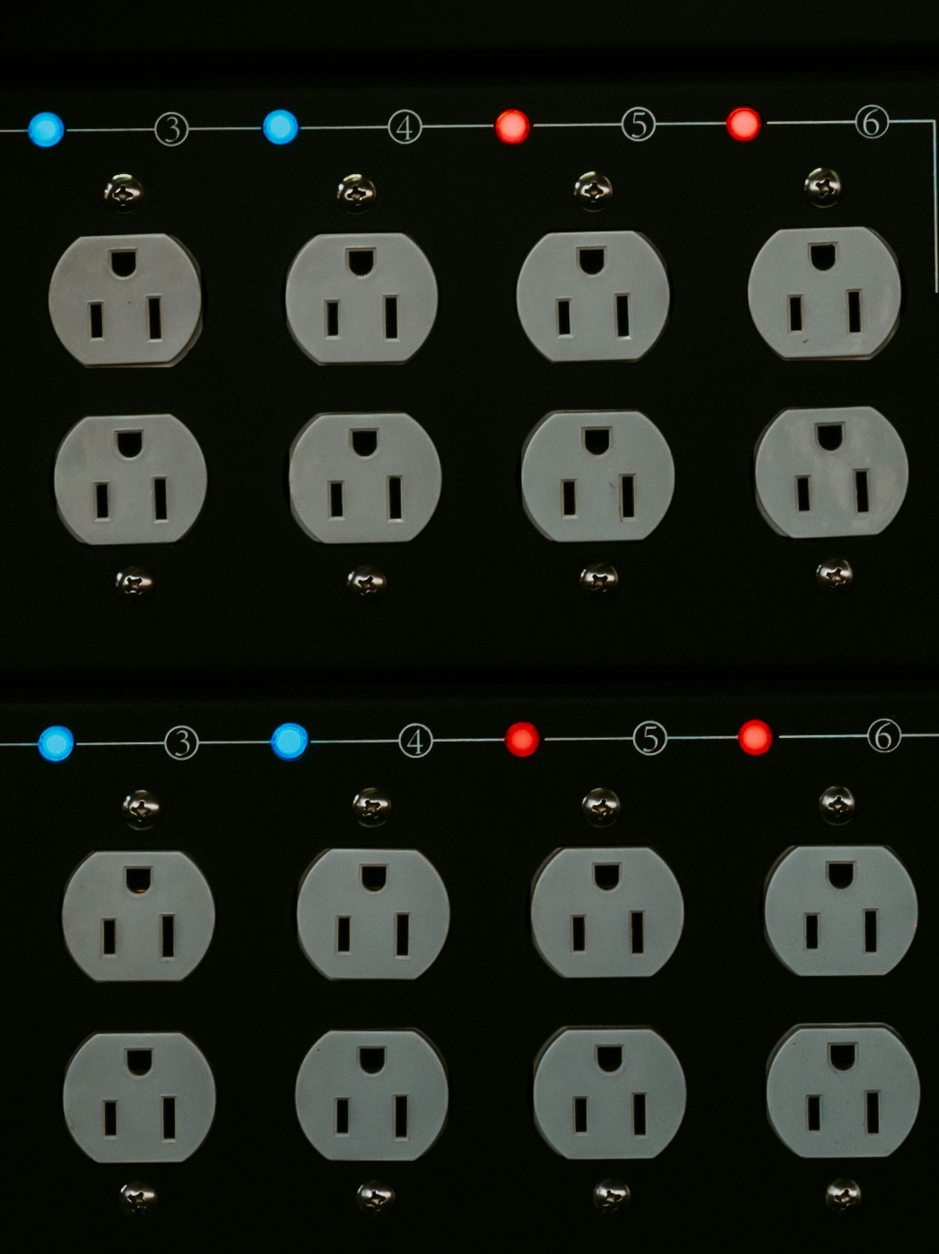 a close up of two different electrical outlets
