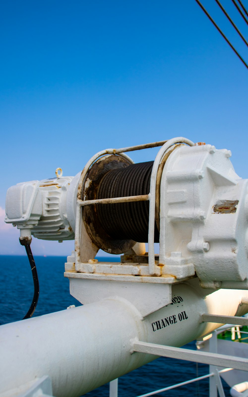 a large pipe on the side of a ship