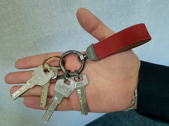 a person holding a bunch of keys in their hand