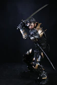 Square image featuring a Mu Online warrior in full armor ready for combat.