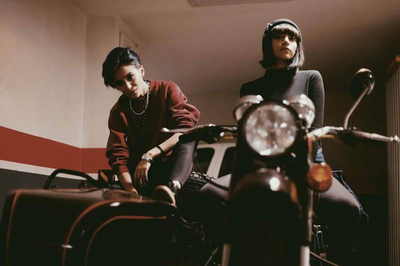 Man and woman riding motorcycle together