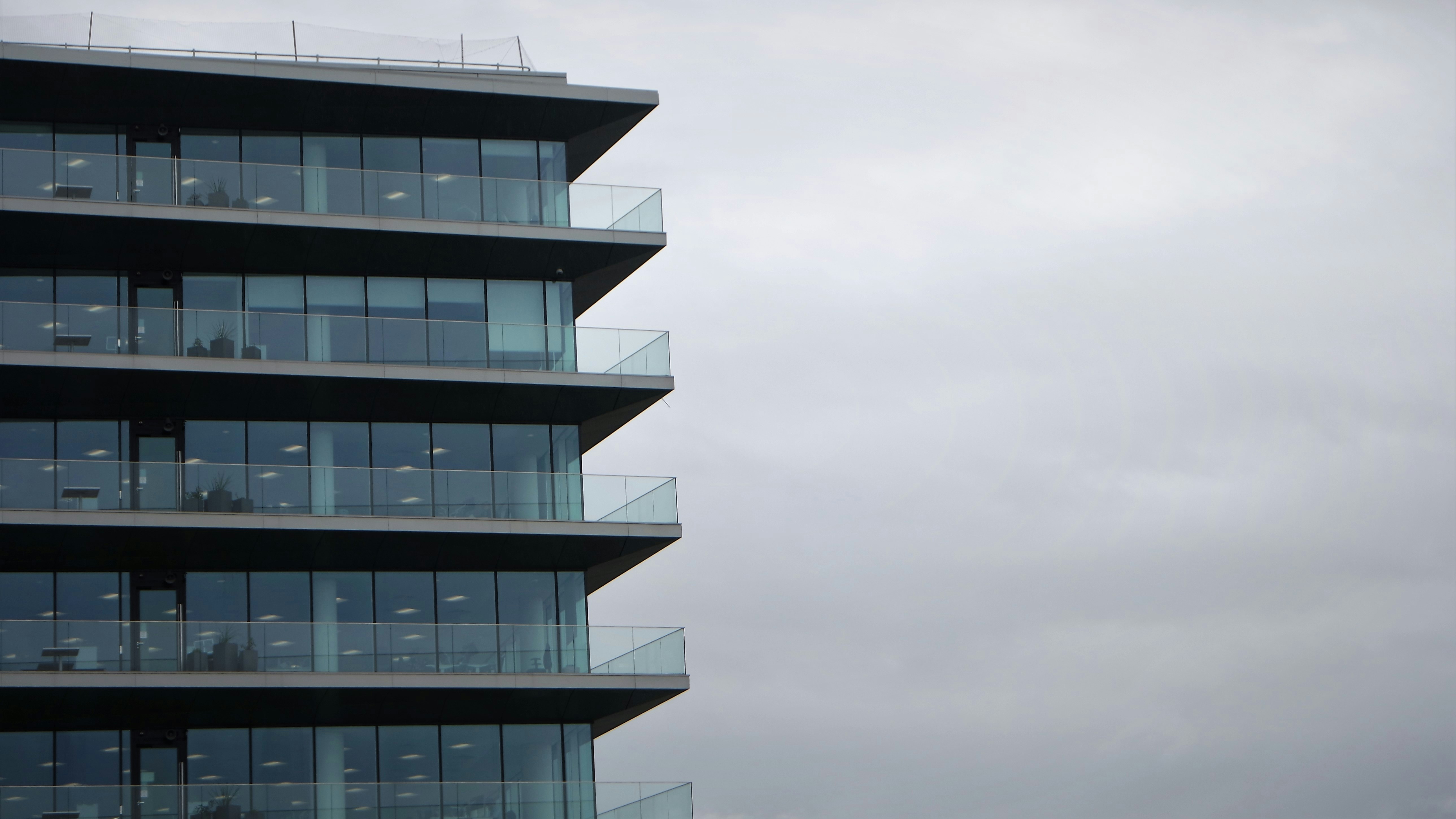 a tall building with balconies and balconies on the balconies