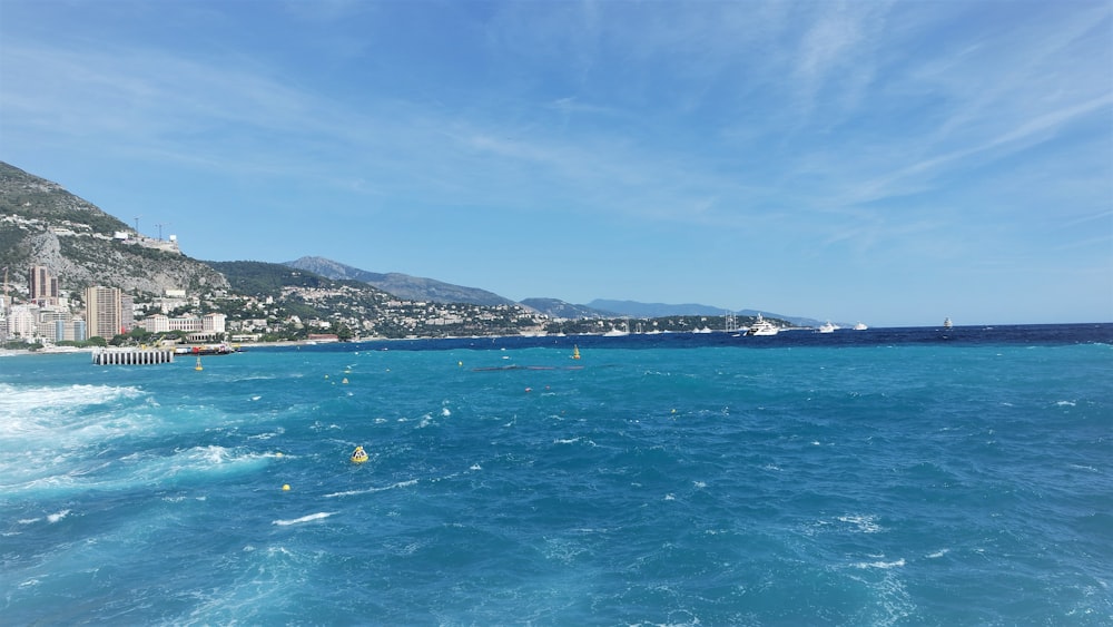 a large body of water with boats in it