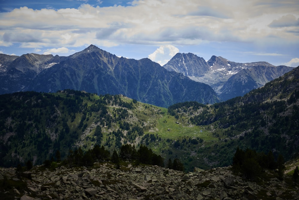 a view of a mountain range in the distance