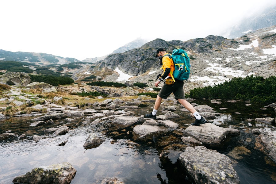 A trekker crossing remote terrain — pre-exposure rabies vaccination suits adventure travel