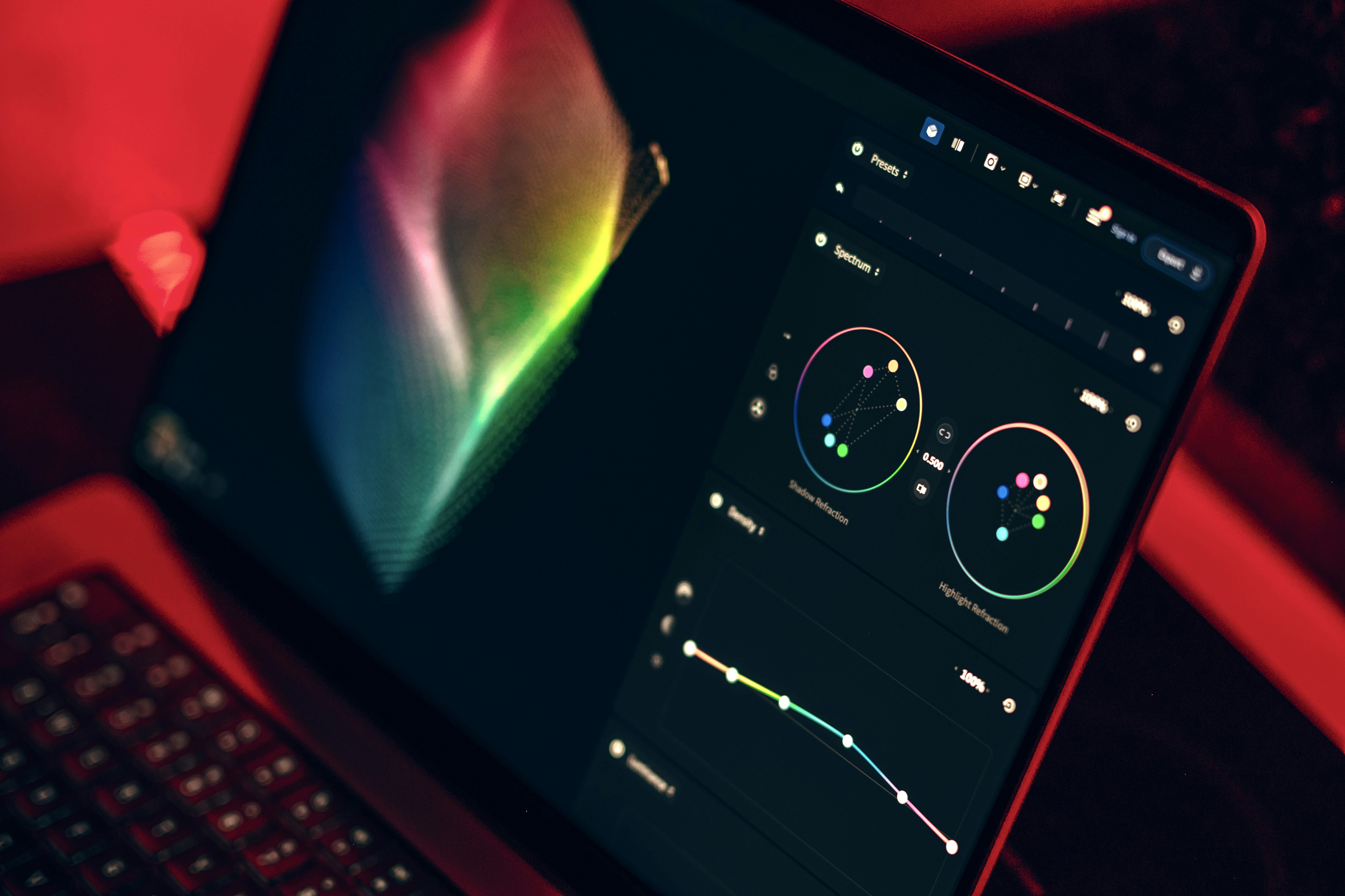 Close up of laptop on table