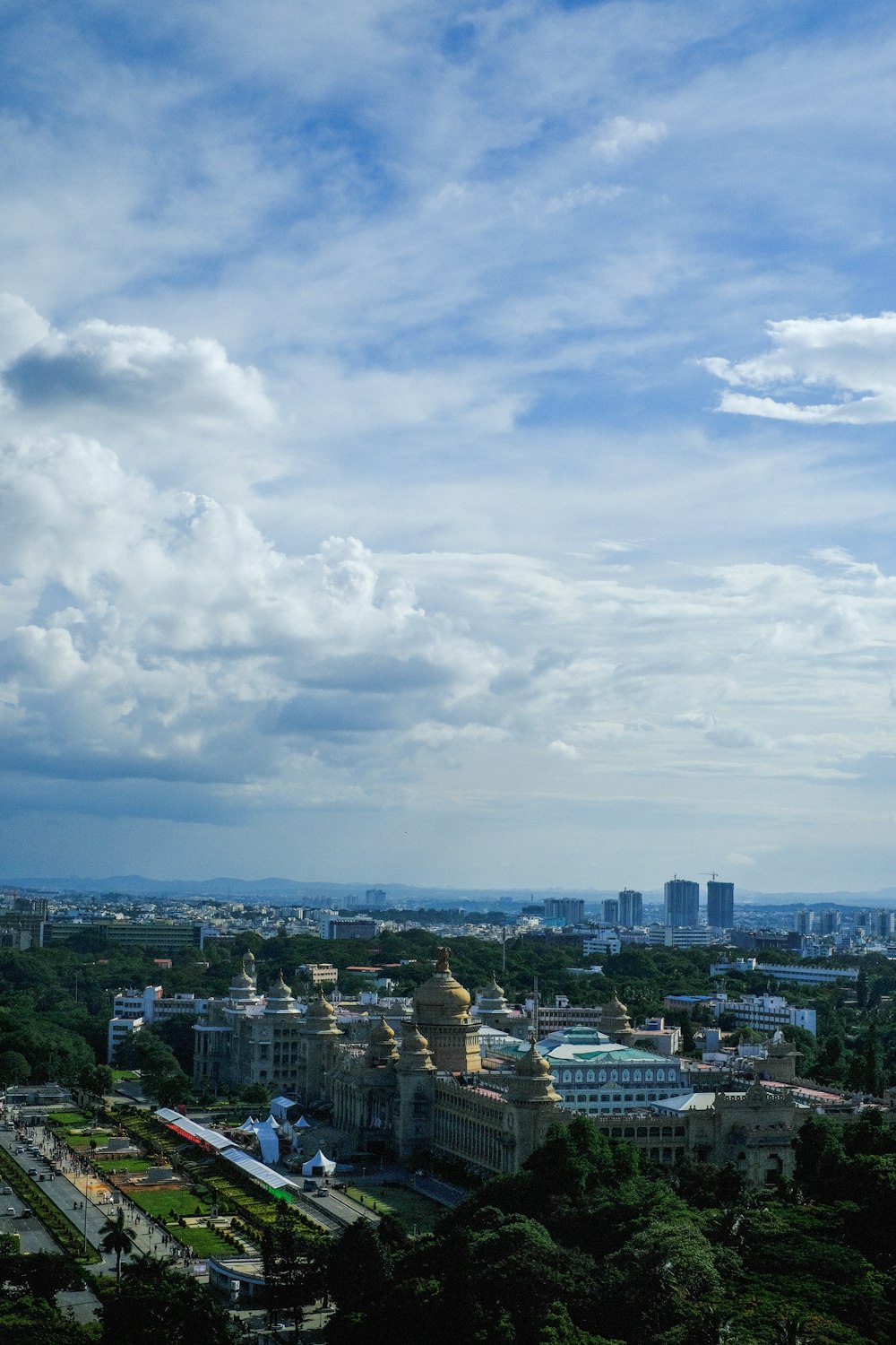 a view of a city from the top of a hill