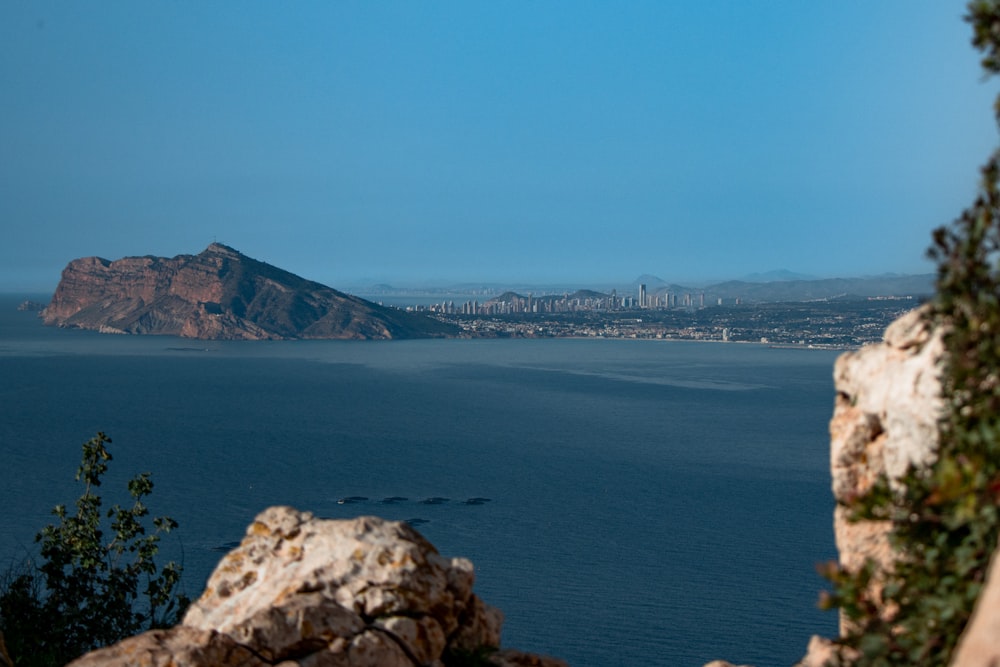 a large body of water surrounded by mountains