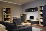 Stylish storage solutions displayed in a modern living room.