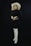 A person wearing a white cowboy hat, black outfit, and high white boots stands confidently. Their hands rest on a decorative belt buckle, and they have red lipstick and wavy blonde hair.