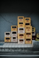 A minimalist, elegant warehouse interior with crates labeled for export.