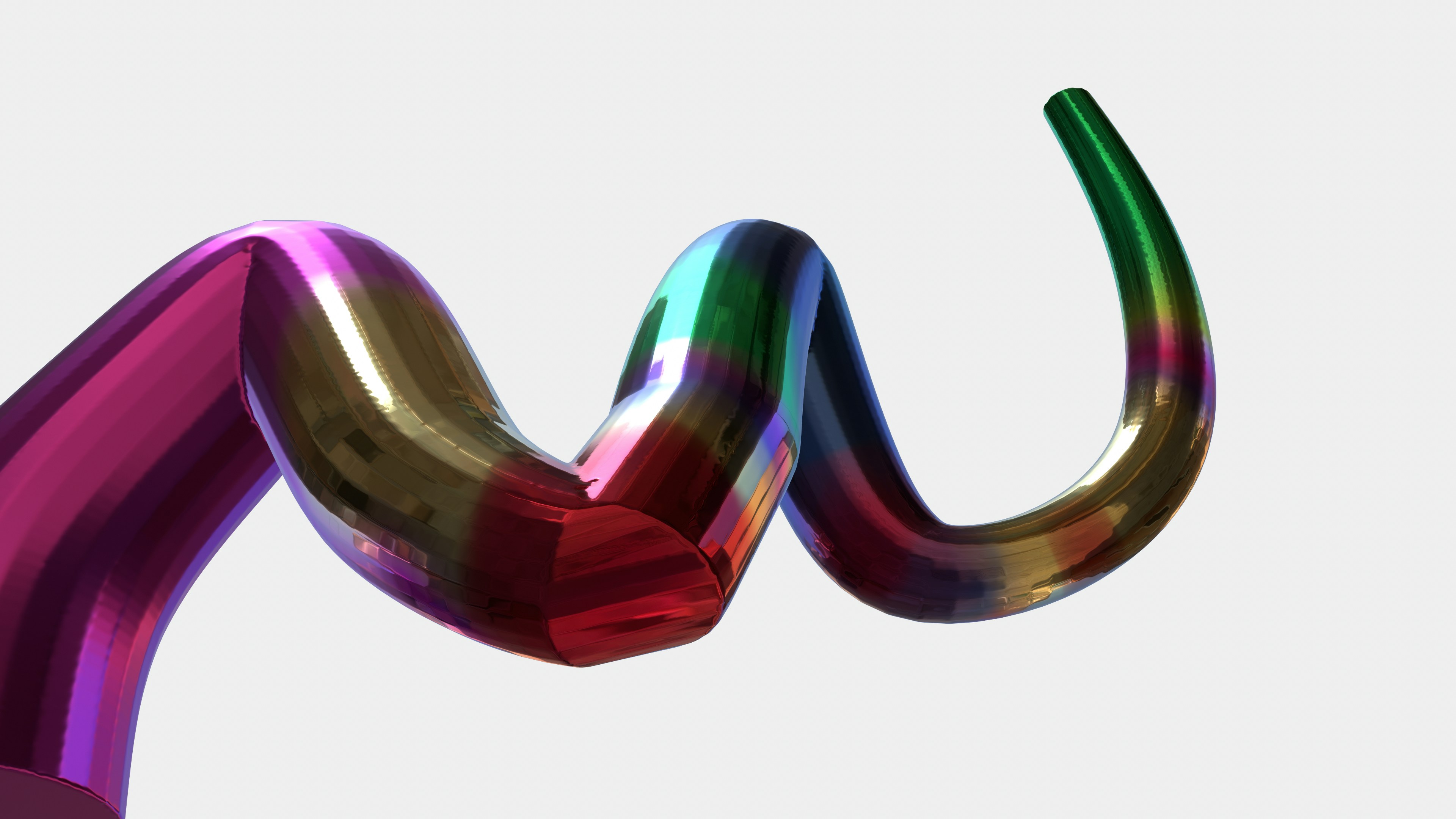 a colorful metal object with a white background
