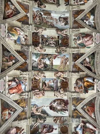 Historic fresco inspired by Sicilian cart art, featuring vibrant colors and intricate patterns.