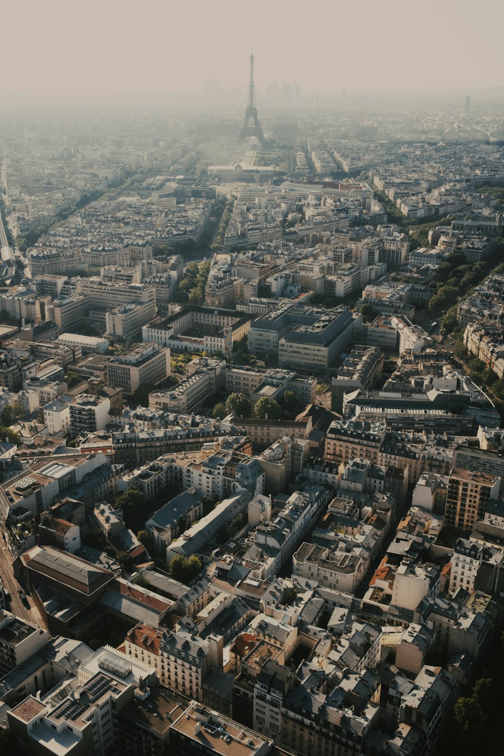 an aerial view of the eiffel tower in paris