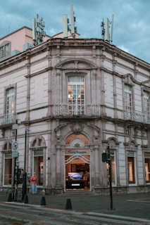 A festive storefront of at&t ace dolores hidalgo decorated for a promotional event