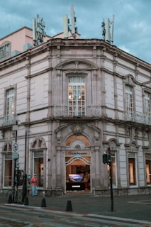 A festive storefront of at&t ace dolores hidalgo decorated for a promotional event
