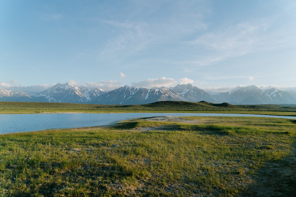 a large body of water surrounded by mountains