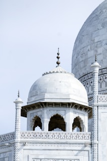 A close-up of intricate Mughal architecture details.