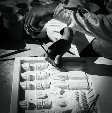 A skilled artisan working on a kitchen renovation.