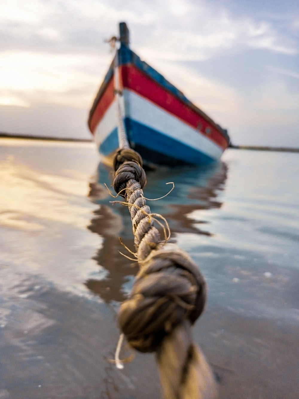 a boat that is sitting in the water