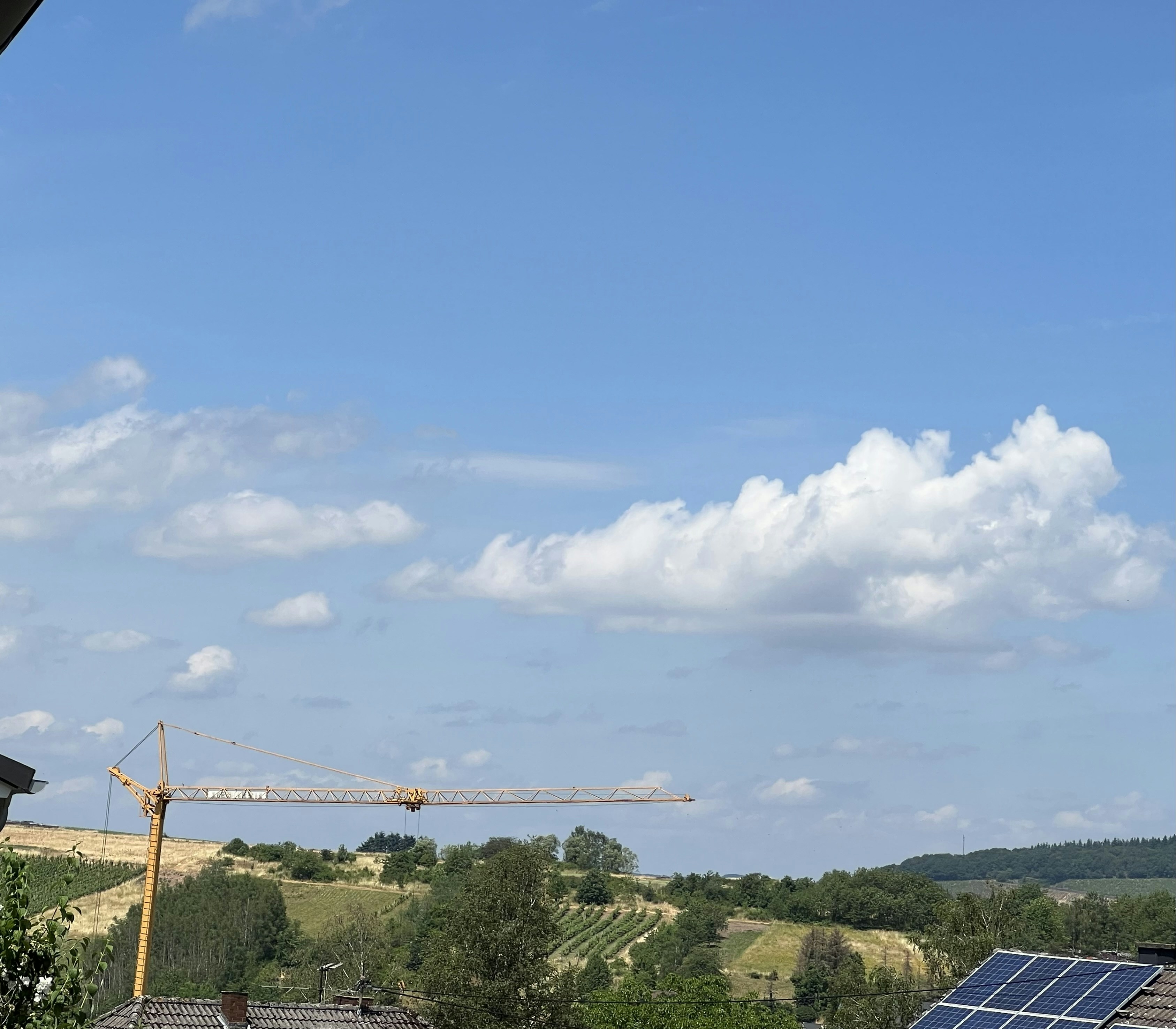 a crane that is standing in the sky, 