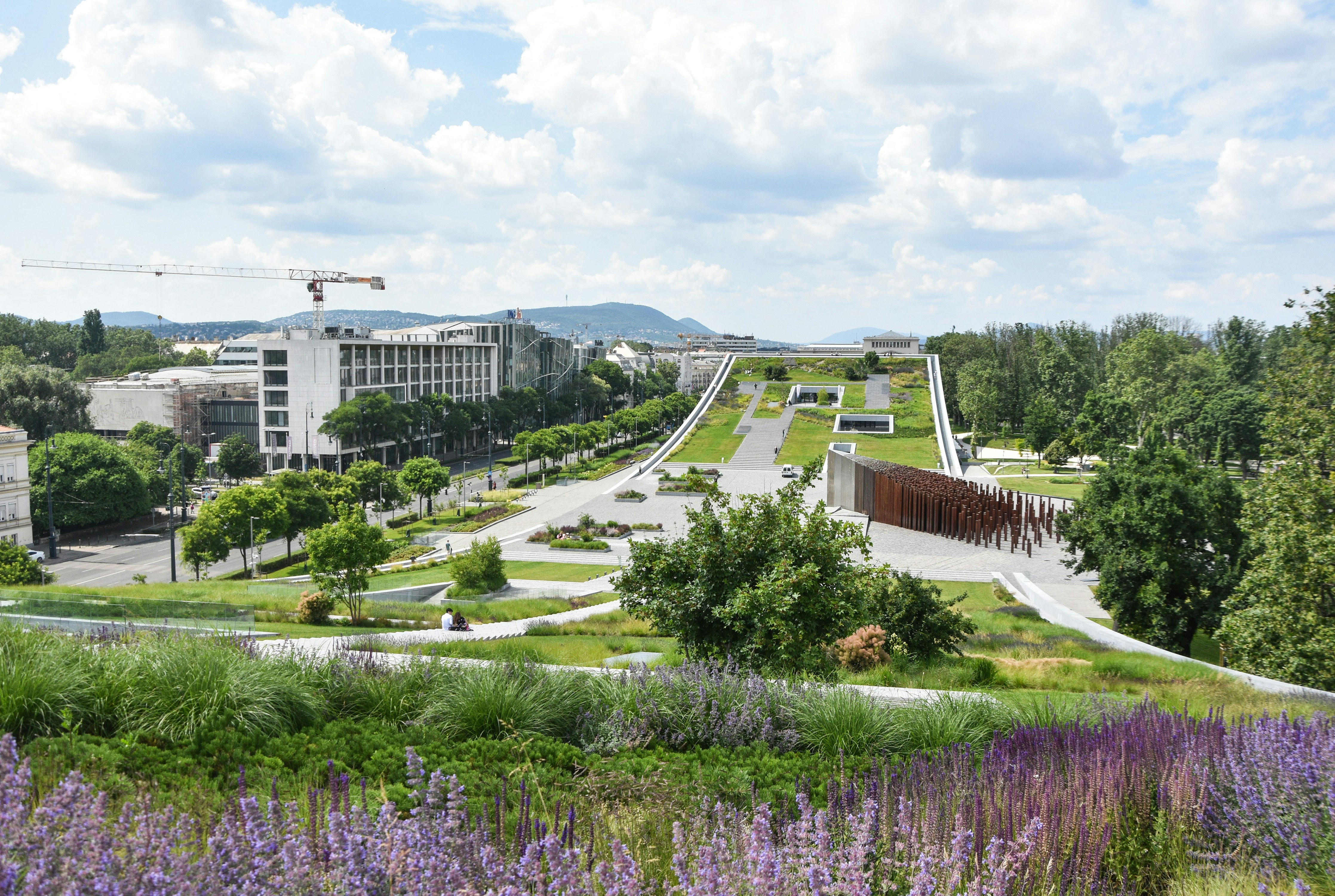 a view of a city from a hill