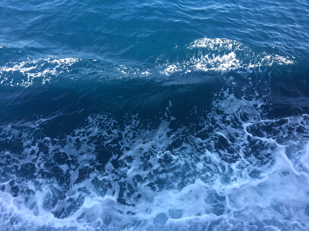 a view of the ocean from a boat