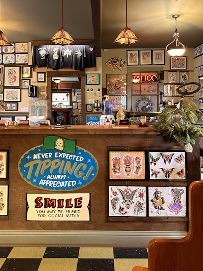 A welcoming tattoo studio interior in Paris.