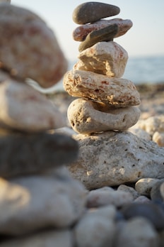Stack of colorful natural stone tiles arranged neatly