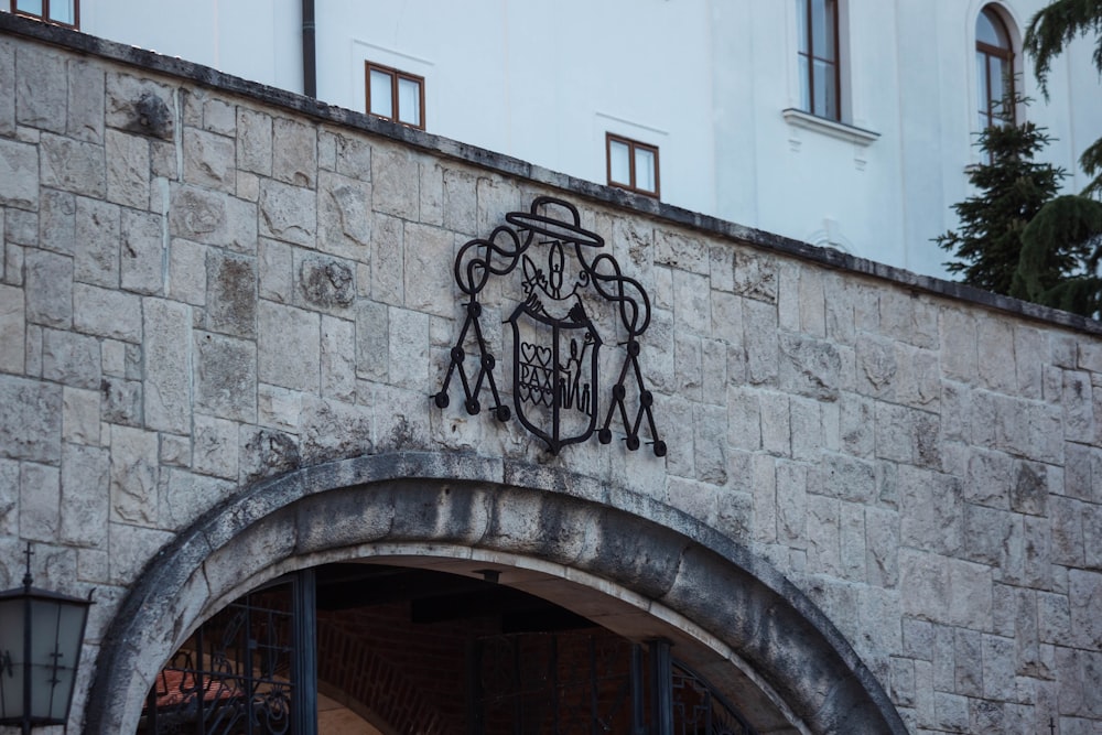 a building with a sign on the side of it