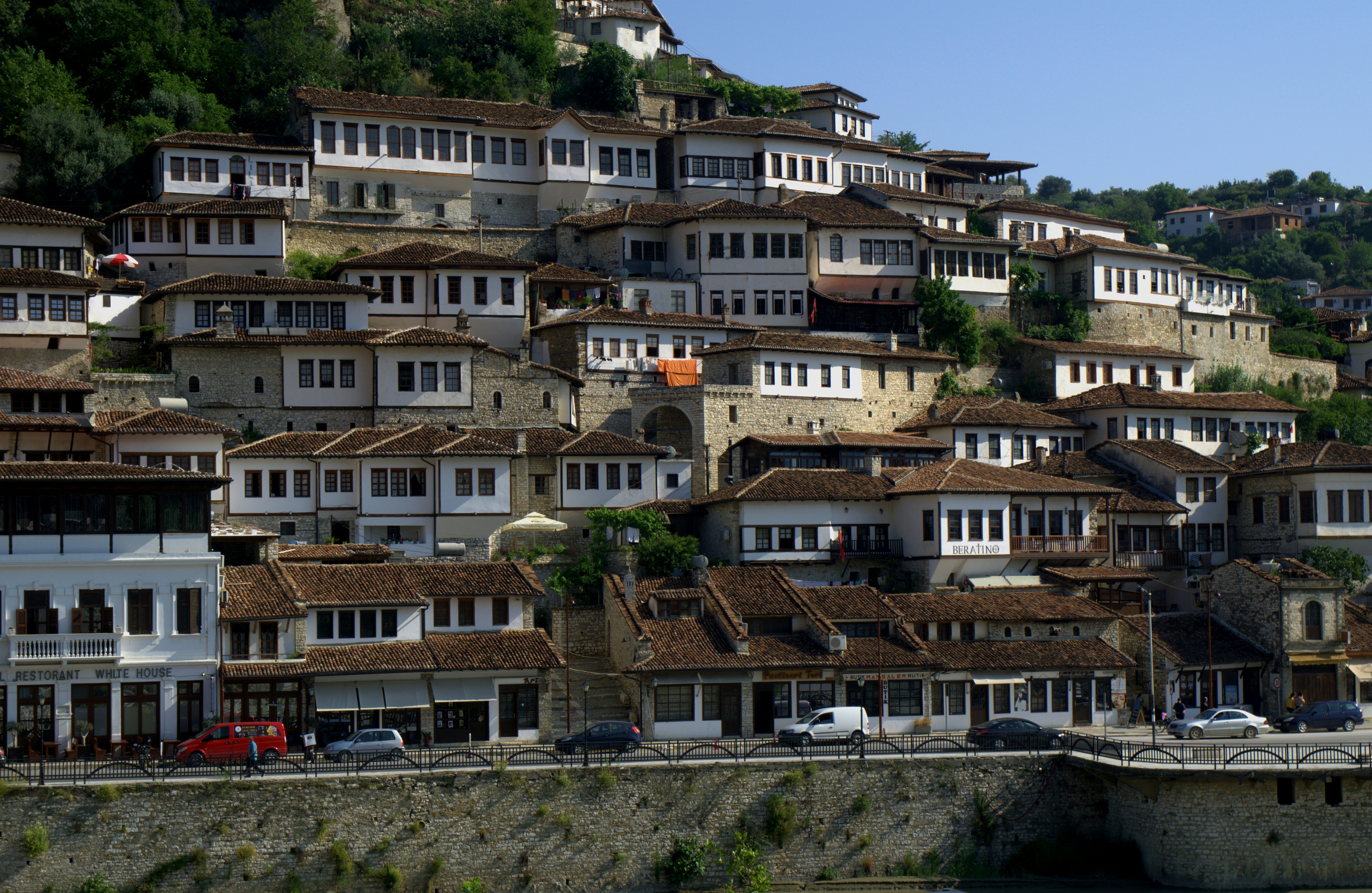 View of the Castle of Berat with the city below