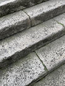 Outdoor limestone steps revitalized, showing clean, smooth surfaces and vibrant color.