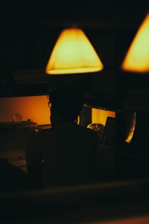 Amber-toned lighting creating a warm ambiance.
