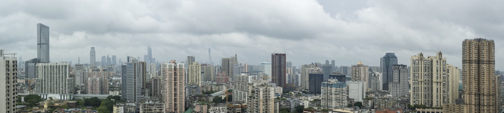 a view of a large city with tall buildings