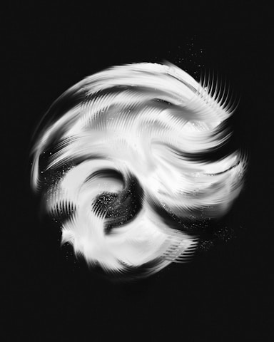 Minimalist brush strokes forming a circular pattern representing life’s cyclical nature.