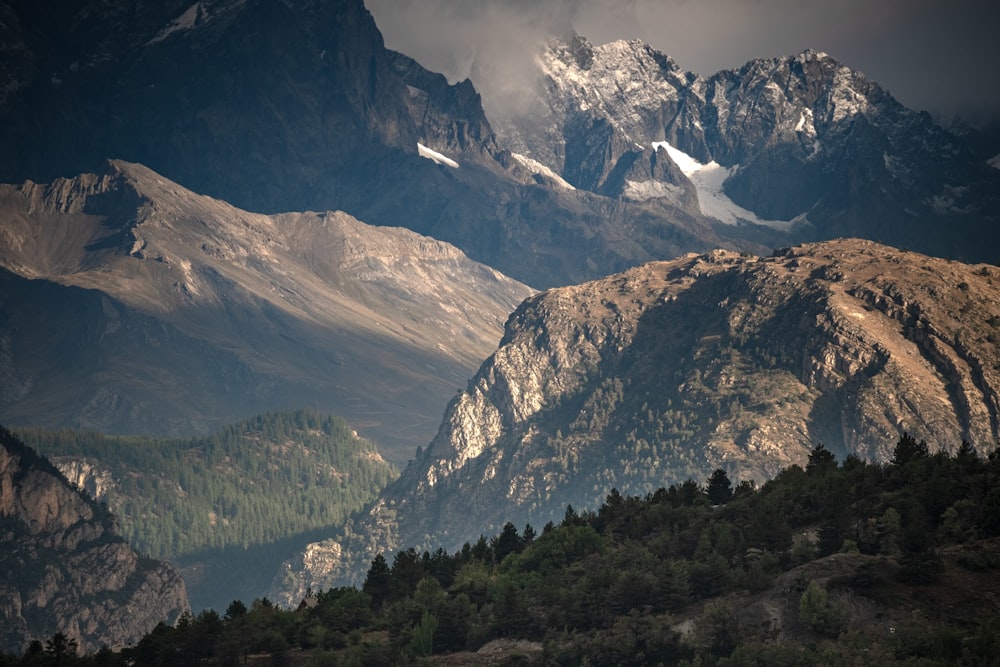 a view of a mountain range from a distance