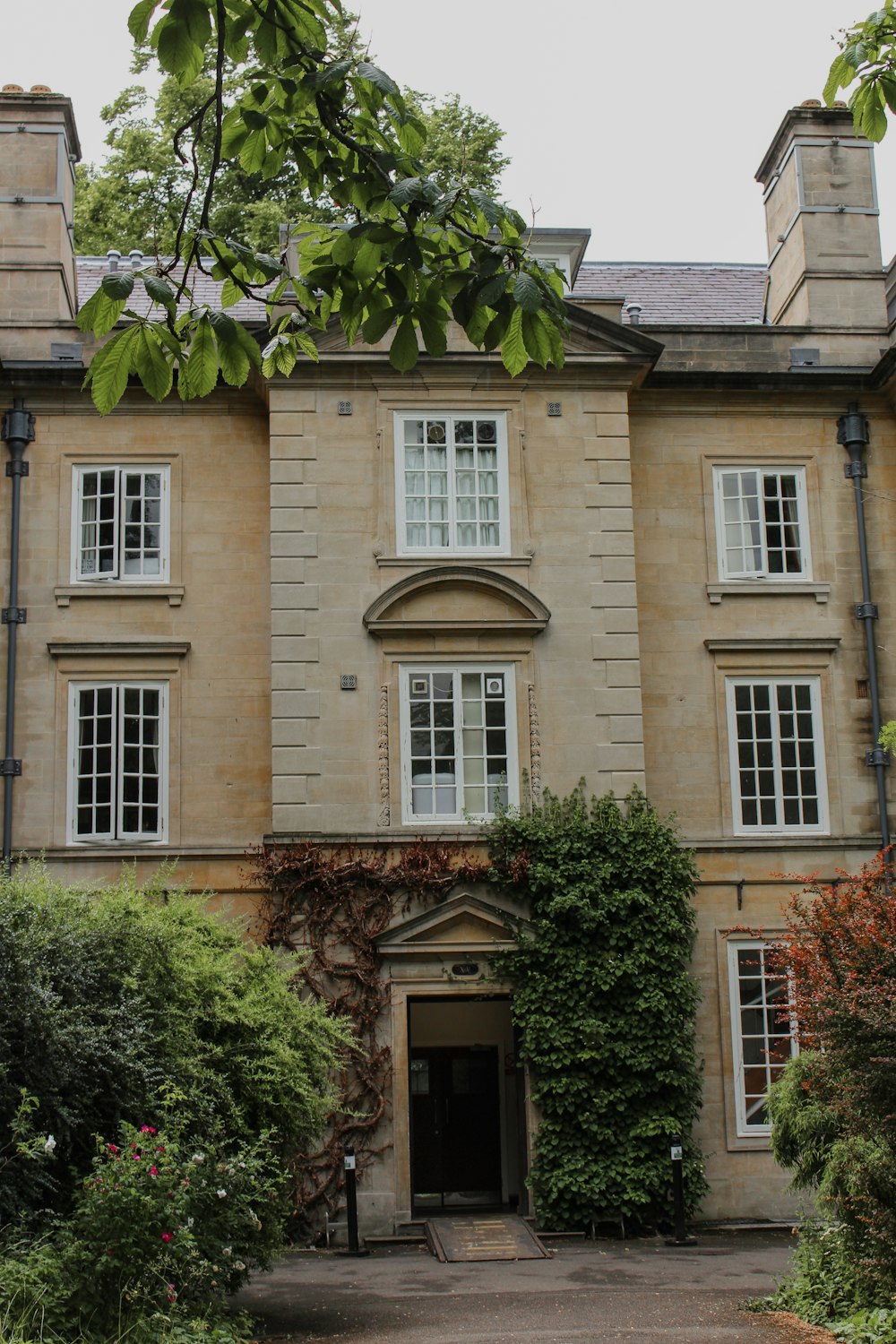 a large building with a clock on the front of it