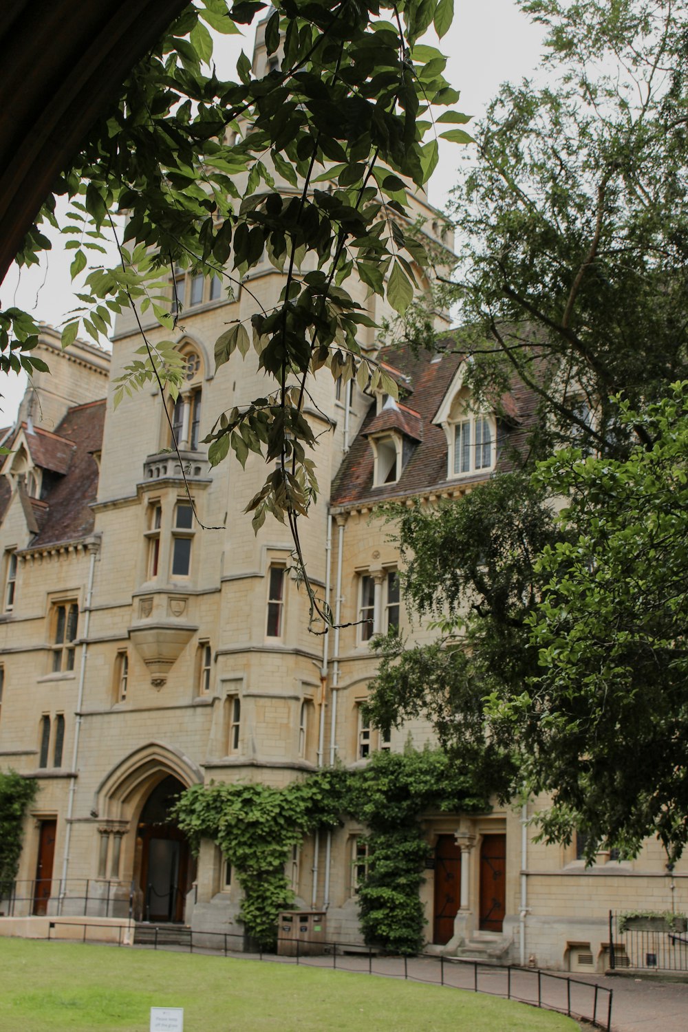 a large building with a clock on the front of it