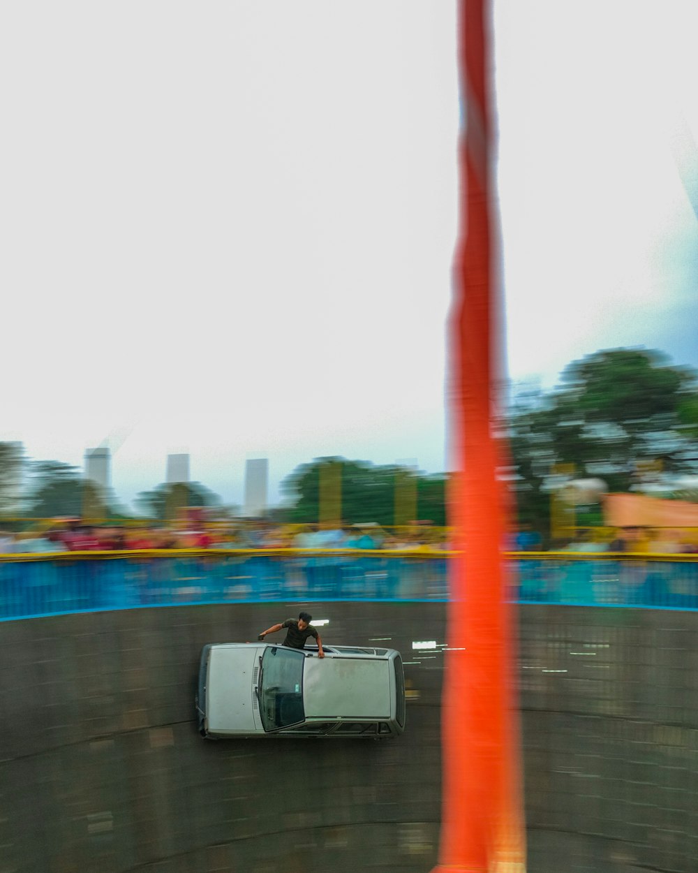 a person riding a skateboard on a ramp