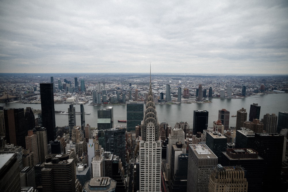 a view of a city from the top of a building