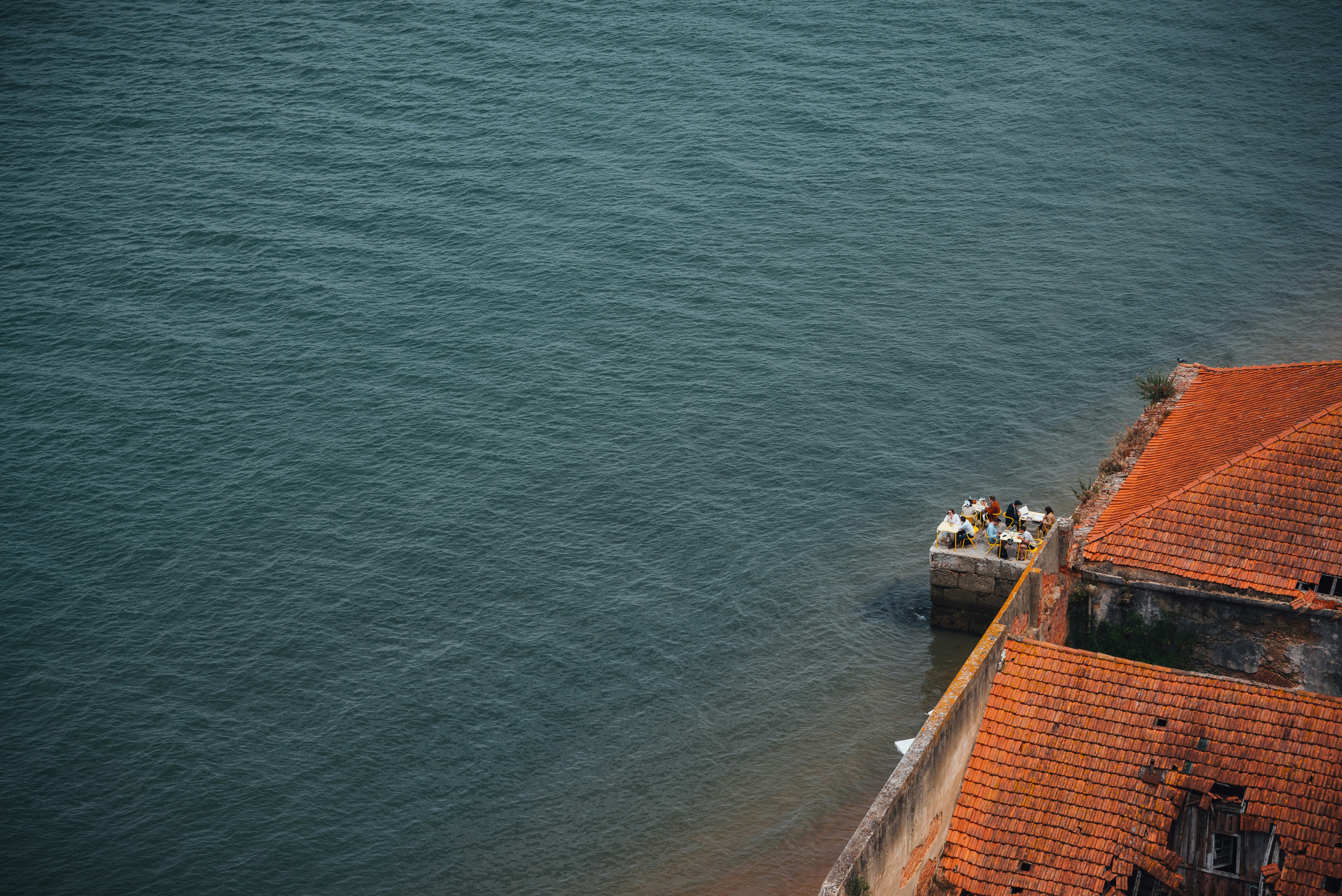 a view of a body of water with a boat in it