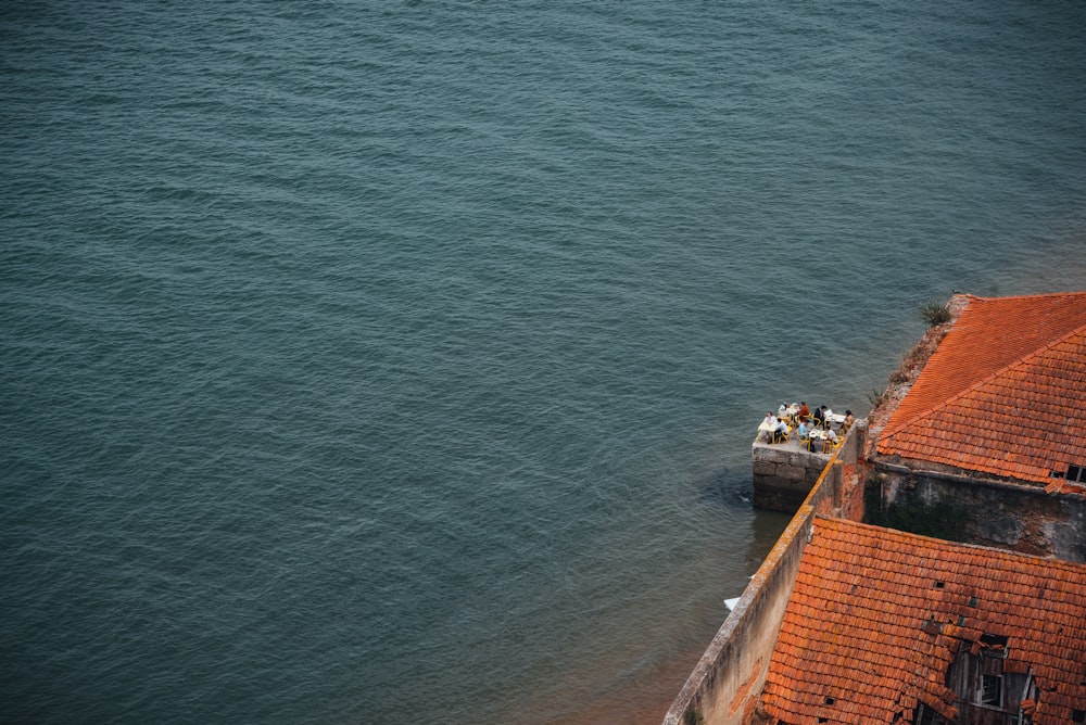 a view of a body of water with a boat in it