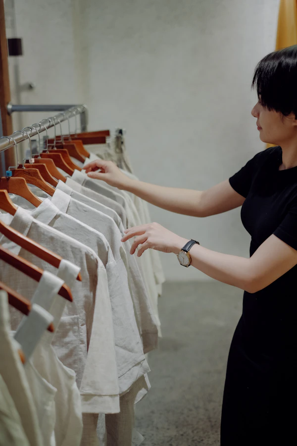 Quality control inspection measuring garments for Australian brand orders