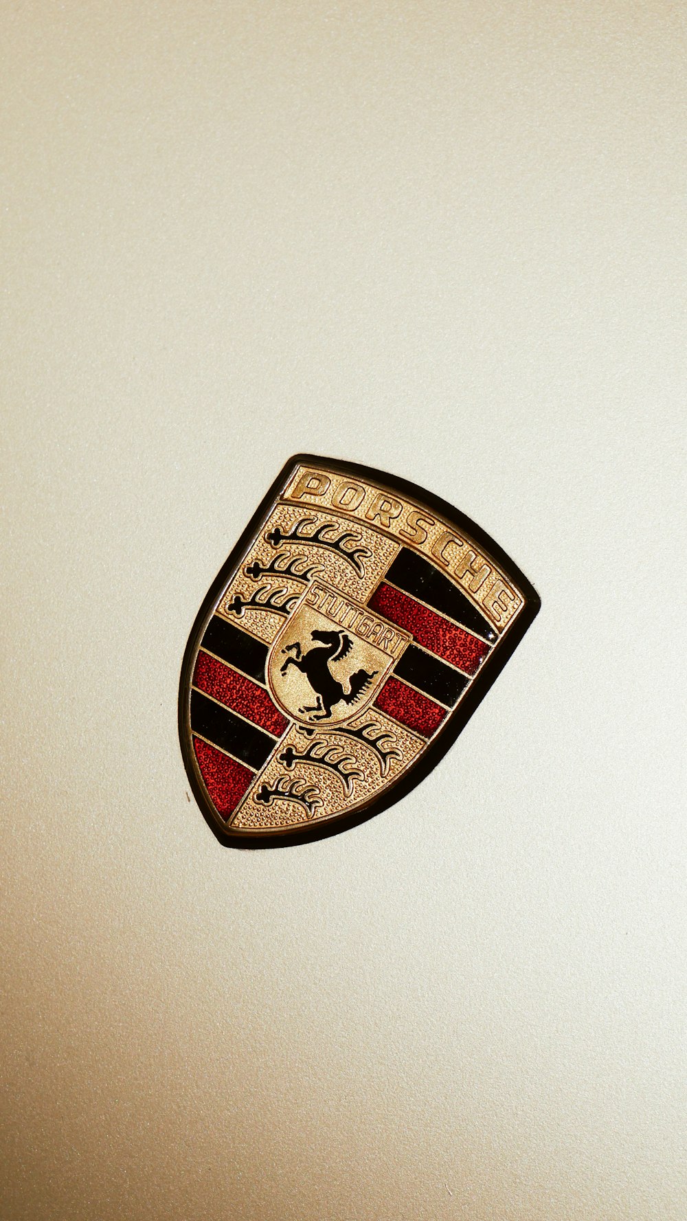 a close up of a badge on a car