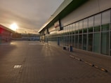 A wide-angle view of the shopping center’s stylish exterior on a sunny day in Edinburgh.