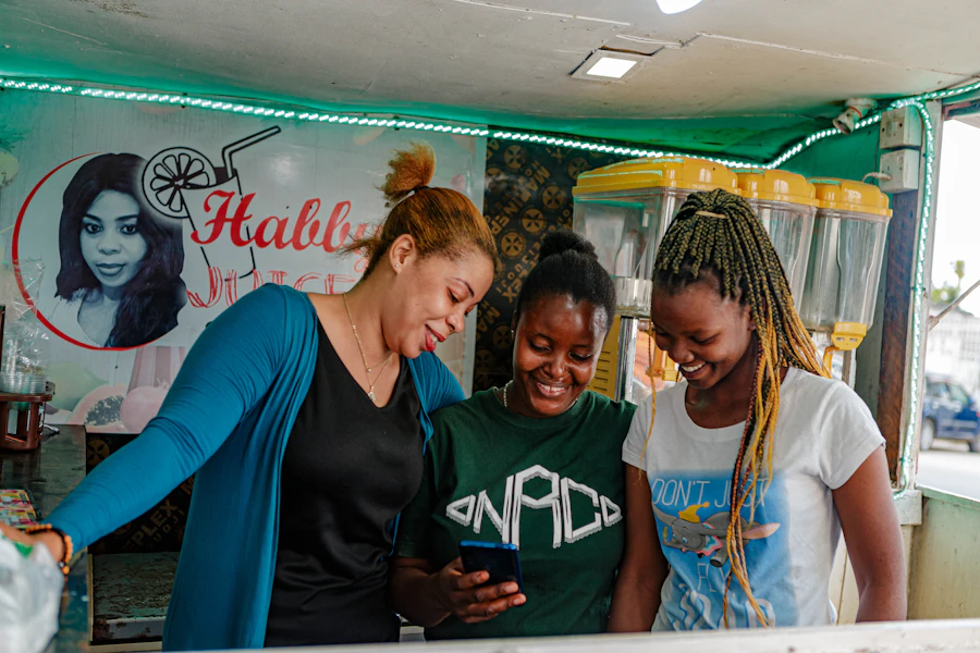 African women sharing a joyful moment together