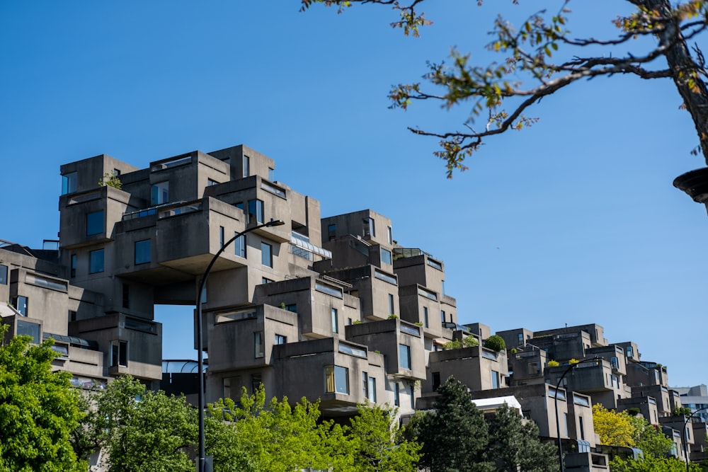 a tall building with a lot of windows on top of it