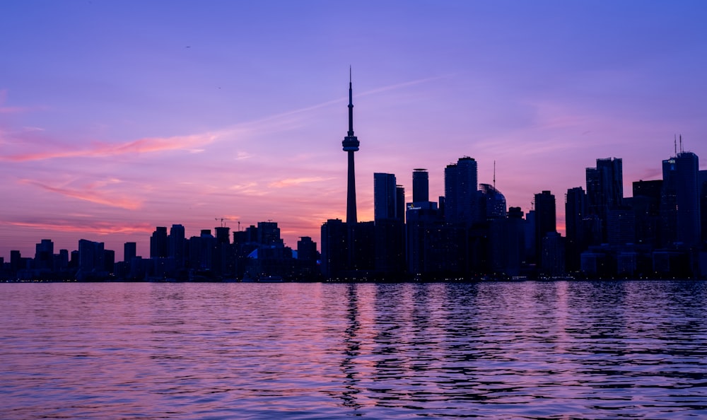 a view of a city skyline from a body of water