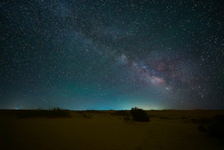 A panoramic view of a star-filled night sky stretching over the vast Australian desert