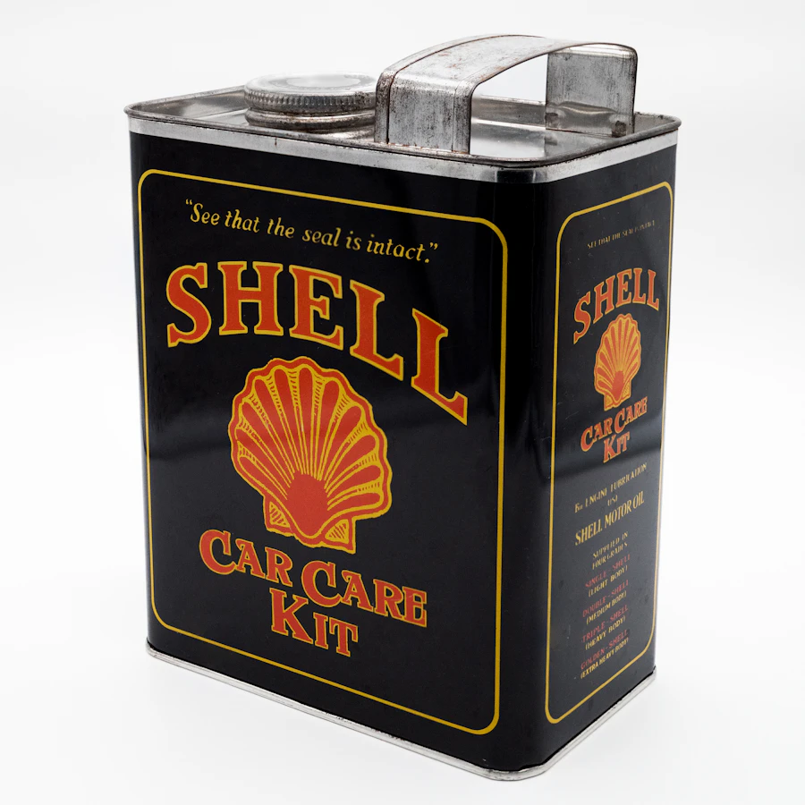Vintage car care kit arranged for finish care